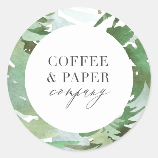 水彩林のクリスマス ラウンドシール (正面)