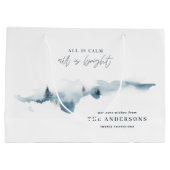 水彩林のクリミニマルスパーソナライズされたマス ラージペーパーバッグ (裏面)