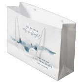 水彩林のクリミニマルスパーソナライズされたマス ラージペーパーバッグ (正面アングル)