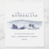 水彩林のクリミニマルスパーソナライズされたマス ワインラベル (シングルラベル)