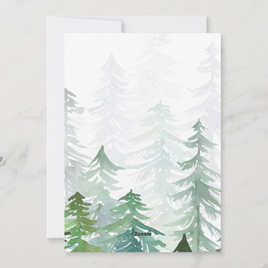 水彩林のクリ企業のスマス シーズンカード (裏面)