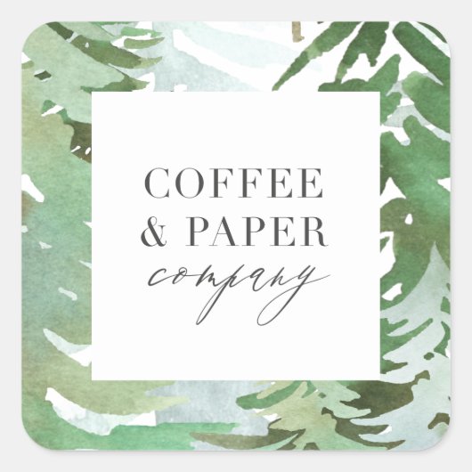 水彩林のクリ企業のスマス スクエアシール (正面)