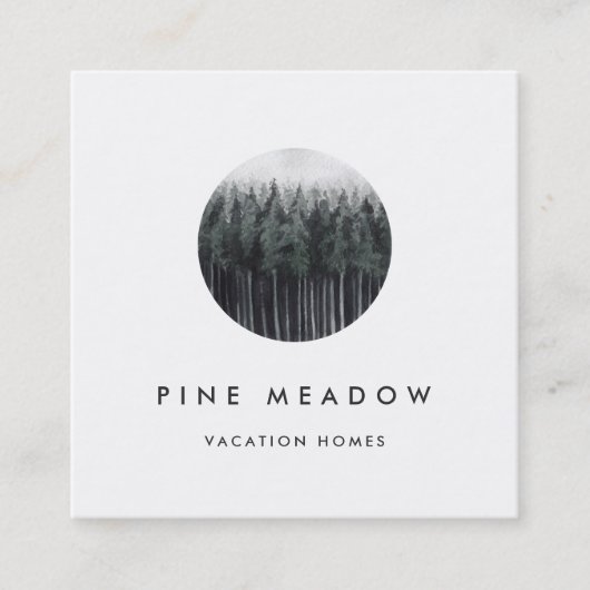 水彩林のロゴ スクエア名刺 (正面)