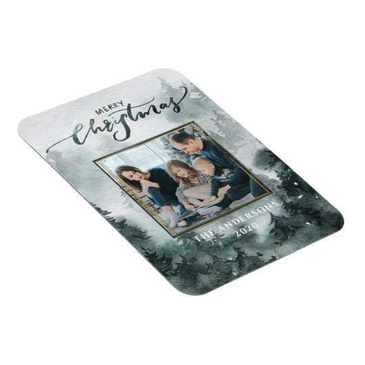 水彩林の写真 |メリークリスマス マグネット (右側)