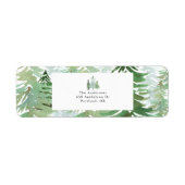 水彩林の冬のクリスマス ラベル (正面)