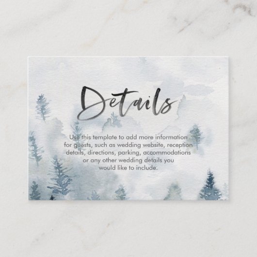 水彩林の結婚詳細カード エンクロージャーカード (正面)