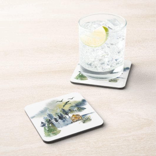 水彩林の風景 コースター (右側)