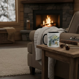 水彩林の風景 マグカップ