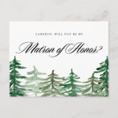 水彩林は私の名誉の母 インビテーションポストカード (正面)