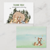 水彩林エレガント地動物ありがとう ノートカード (正面/裏面)
