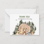 水彩林エレガント地動物ありがとう ノートカード (正面)