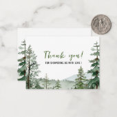 水彩林エレガント地動物ありがとう ノートカード (正面/裏面インサイチュ)