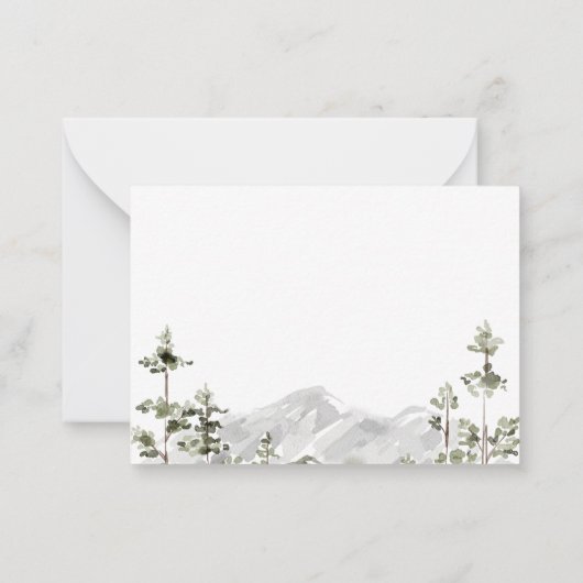 水彩林エレガント地動物ブライダルシャワー ノートカード (裏面)