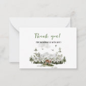 水彩林エレガント地動物ブライダルシャワー ノートカード (正面)