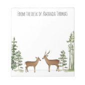 水彩林スタイリッシュ鹿 ノートパッド (正面)