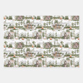 水彩林パターン ラッピングペーパーシート (正面3)