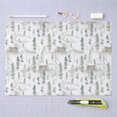 水彩林パターン 薄葉紙 (クラフト)