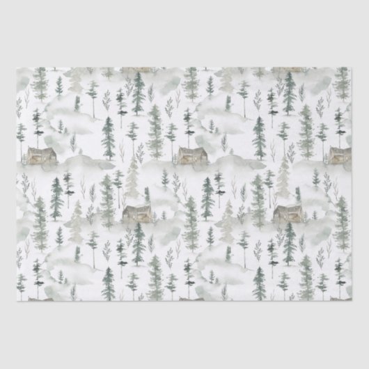 水彩林パターン 薄葉紙 (正面)