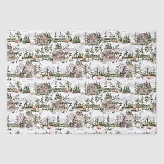 水彩林パターン 薄葉紙 (正面)