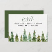 水彩林ベビーシャワーRSVPカード 出欠カード (正面/裏面)