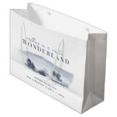 水彩林ミニマルパーソナライズされたクリスマス ラージペーパーバッグ (正面アングル)