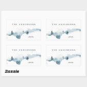 水彩林ミニマルパーソナライズされた 長方形シール (シート)