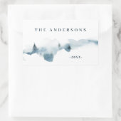 水彩林ミニマルパーソナライズされた 長方形シール (バッグ)