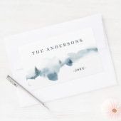 水彩林ミニマルパーソナライズされた 長方形シール (封筒)