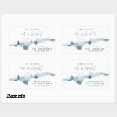 水彩林ミニマルパーソナライズされた 長方形シール (シート)