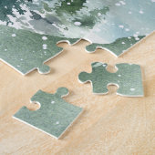 水彩林ローマ8:28聖書の聖句 ジグソーパズル (側面)