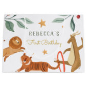 水彩林動物の誕生日 ラージペーパーバッグ (正面)