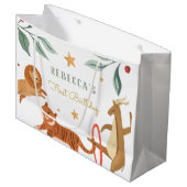 水彩林動物の誕生日 ラージペーパーバッグ (正面アングル)