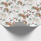 水彩林地産の赤ちゃん動物 ラッピングペーパー (角)