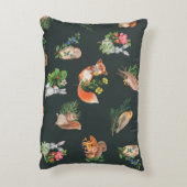 水彩林手描き継ぎ目無し模様 アクセントクッション (裏面(縦))