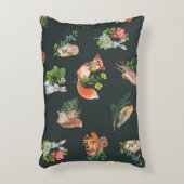 水彩林手描き継ぎ目無し模様 アクセントクッション (正面(垂直))