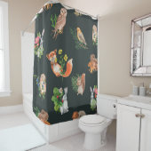 水彩林手描き継ぎ目無し模様 シャワーカーテン (インサイチュ)