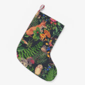 水彩林手描き継ぎ目無し模様 スモールクリスマスストッキング (正面 (吊り時))