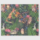 水彩林手描き継ぎ目無し模様 ラッピングペーパー (フラット)