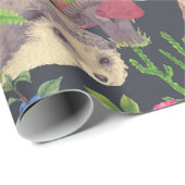 水彩林手描き継ぎ目無し模様 ラッピングペーパー (ロールコーナー)