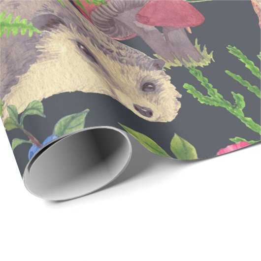 水彩林手描き継ぎ目無し模様 ラッピングペーパー (ロールコーナー)