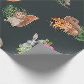 水彩林手描き継ぎ目無し模様 ラッピングペーパー (角)