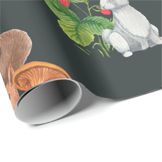 水彩林手描き継ぎ目無し模様 ラッピングペーパー (ロールコーナー)