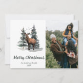 水彩林木写真撮影メリークリスマス シーズンカード (正面)