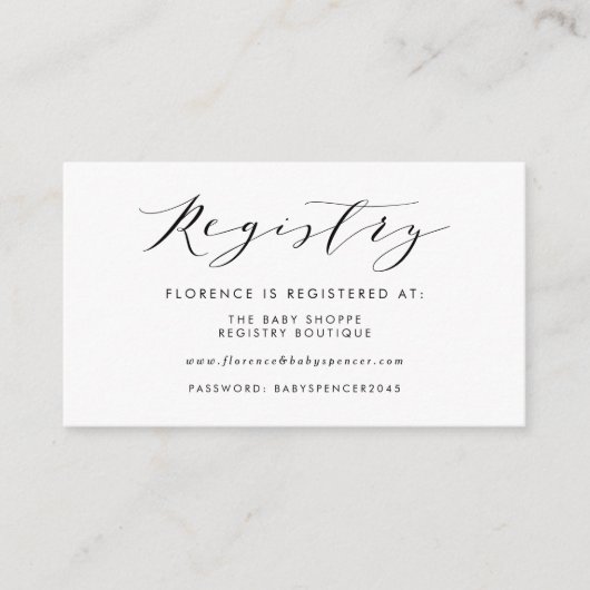 水彩林木地赤ちゃんシャワー登録 エンクロージャーカード (正面)