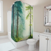 水彩林木林ウッドランド シャワーカーテン (インサイチュ)