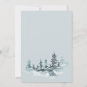 水彩林木林松結婚林 招待状 (裏面)