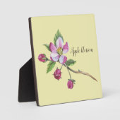 水彩林檎の花植物学 フォトプラーク (正面)