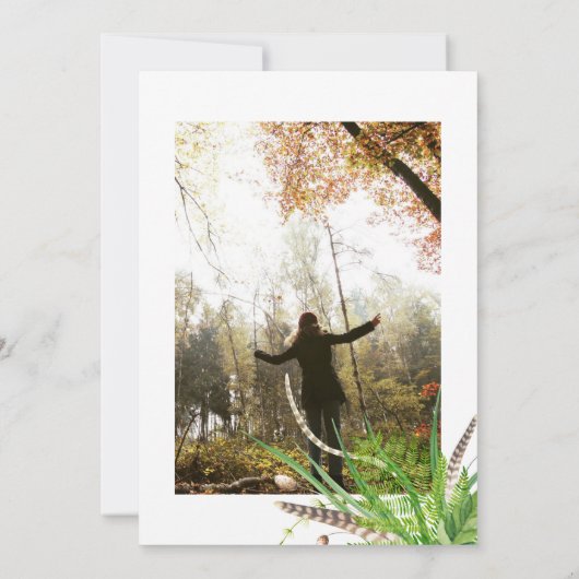 水彩林素朴お祝い写真 招待状 (裏面)