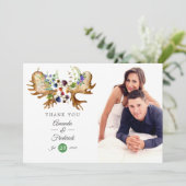 水彩林素朴の写結婚真 サンキューカード (スタンド正面)