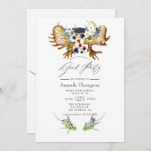 水彩林素朴卒業パーティー 招待状 (正面/裏面)